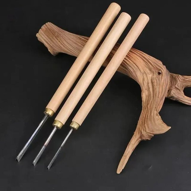 Houspace V-Typ Dreieck Meißel für Holzschnitzarbeiten aus Stahl, 4mm, Mehrfarbig - Bild 1