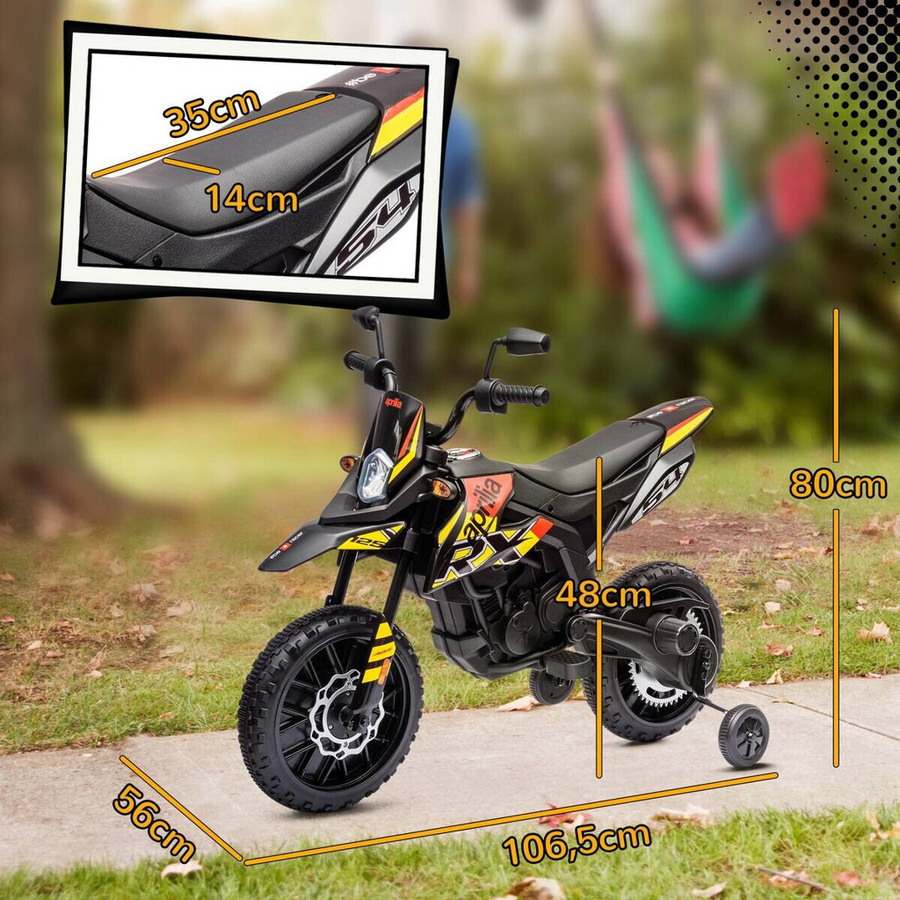 AIYAPLAY Aprilia Kinder-Elektromotorrad mit Musik Gelb - Bild 3