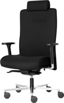 ROVO Bürostuhl SUMO 8030 S7 in Schwarz/Anthrazit/Silber mit Kopfstütze, Armlehnen, Synchronmechanik und Muldensitz für bis zu 200 kg - Bild 1