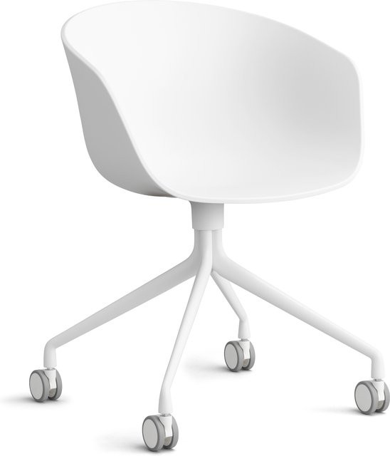 HAY About A Chair AAC 24 Schalenstuhl in Weiß mit Stahlgestell und Schwenkfunktion - Bild 1