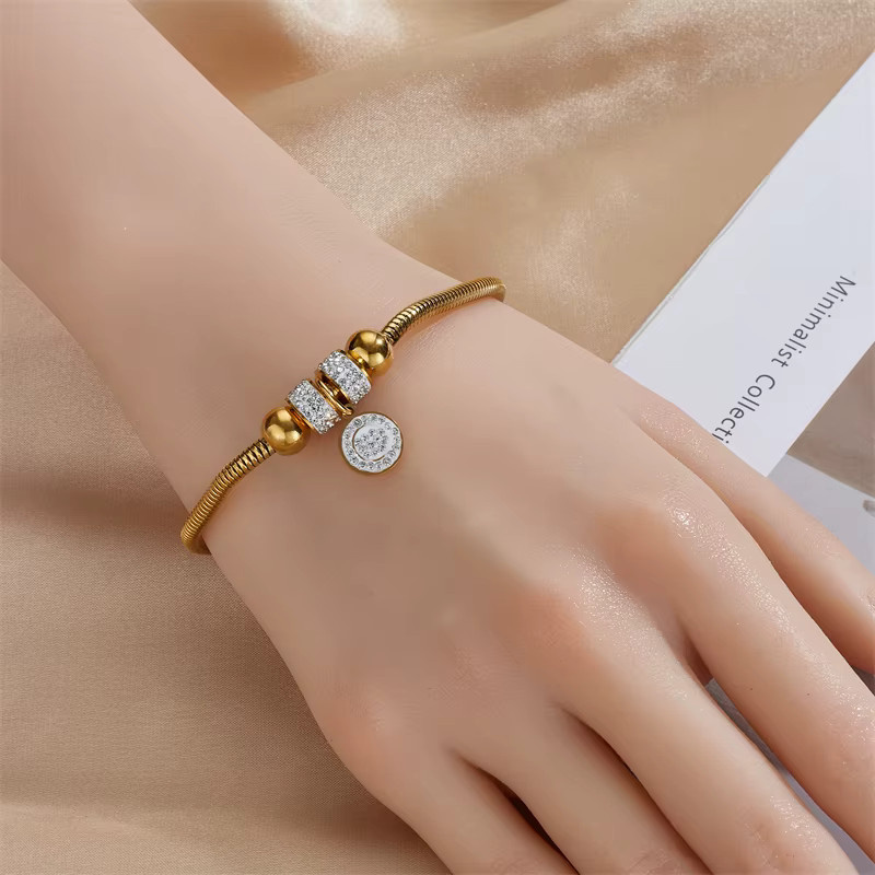 DIEYURO Armband, 316L Edelstahl, Strass Charm, Damen - Bild 3