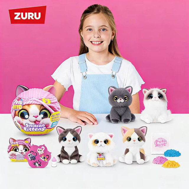 Zuru Pets Alive Smitten Kittens Serie 2, Plüsch-Katzen Blindbox-Spielzeug, mit Sound- und Lichteffekten, ab 3 Jahren - Bild 1