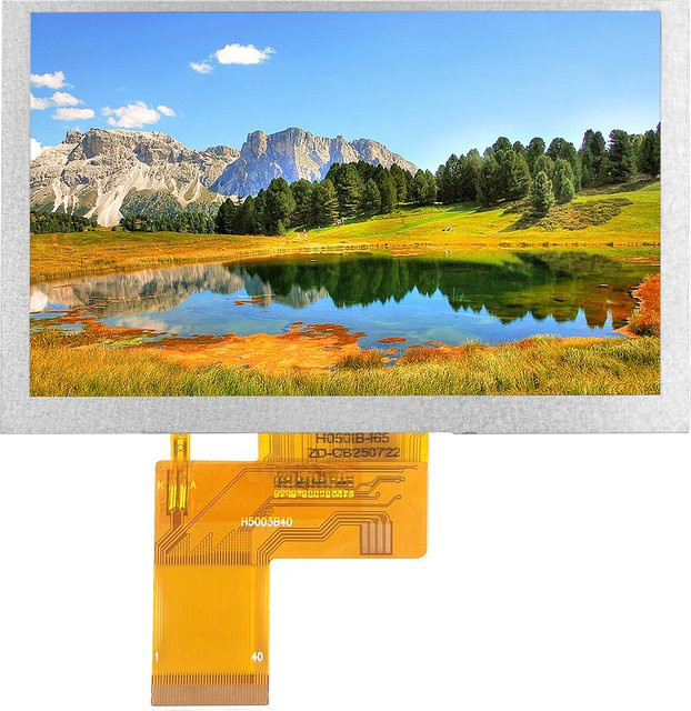 UICPAL 5-Zoll TFT-LCD-Anzeigemodul mit RGB IPS Display, 800 x 480 Pixeln, 40Pin und kapazitivem Touchscreen mit ILITTEK-Treiber - Bild 1