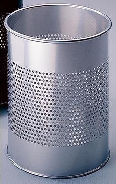 DURABLE Papierkorb aus Metall in Silber mit Perforation, 15 l - Bild 1