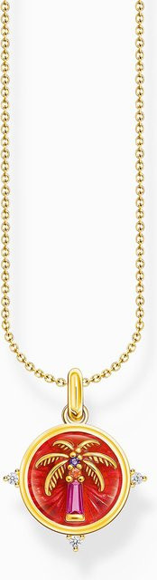 Thomas Sabo Halskette mit Palmenanhänger, 925 Silber, vergoldet, Damen - Bild 1