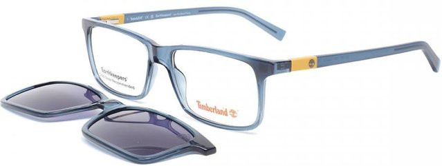 Timberland TB1765 Brille mit Aufsteck-Sonnenbrille, Vollrand, rechteckig, transparent, blue, grey, Kunststoff, Herren - Bild 1