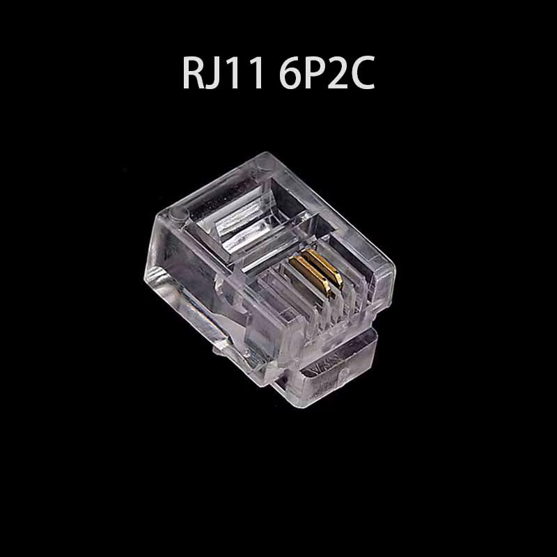OULLX RJ11 Modular Stecker Set in Transparent mit vergoldeten Kristall Köpfen für Telefon und Internet - Bild 2