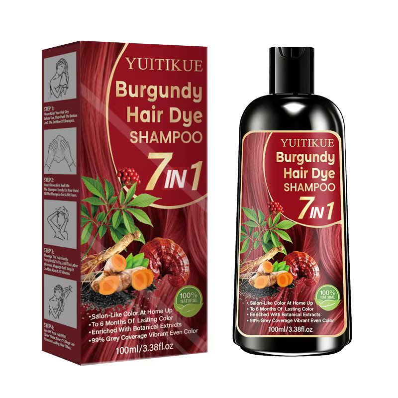 YUITIKUE Haarfärbeshampoo, Burgunder, Unisex - Bild 5