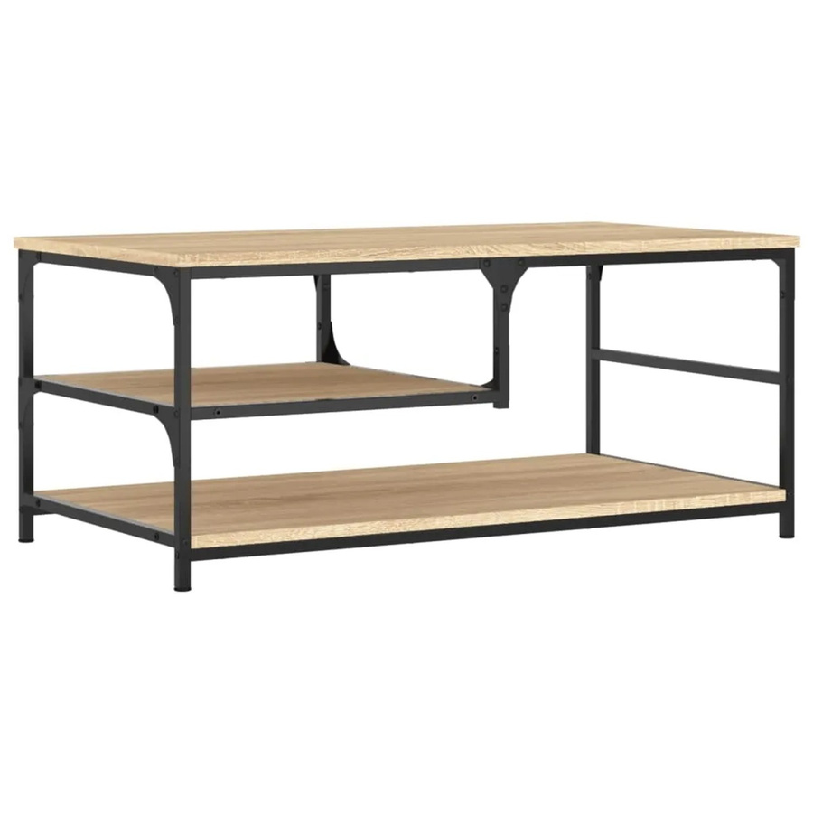 vidaXL Couchtisch Sonoma-Eiche in Braun aus Holzwerkstoff und Metall, B/T/H: 90 x 49 x 40 cm - Bild 2