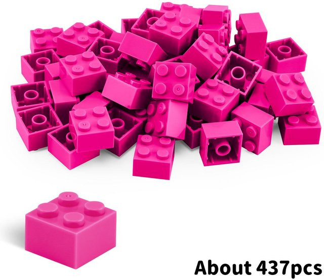 Yiran toy Konstruktionssteine 2x2, rose rot, ab 6 Jahren - Bild 1