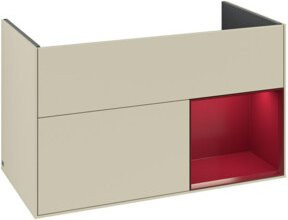 V&B Waschtischunterschrank Finion Reg rechts Peony in Silk Grey Matt Lacquer, B/T/H: 99,6 x 49,8 x 59,1 cm - Bild 1