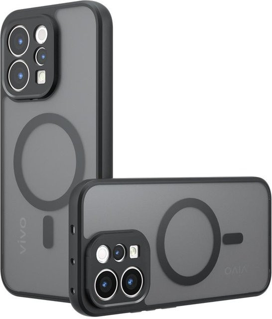 Magnetische Schutzhülle für Vivo S0, V70 und S0pro Mini, Stoßfestes Mattes Case aus PC und TPU, Transparent/Grau - Bild 1