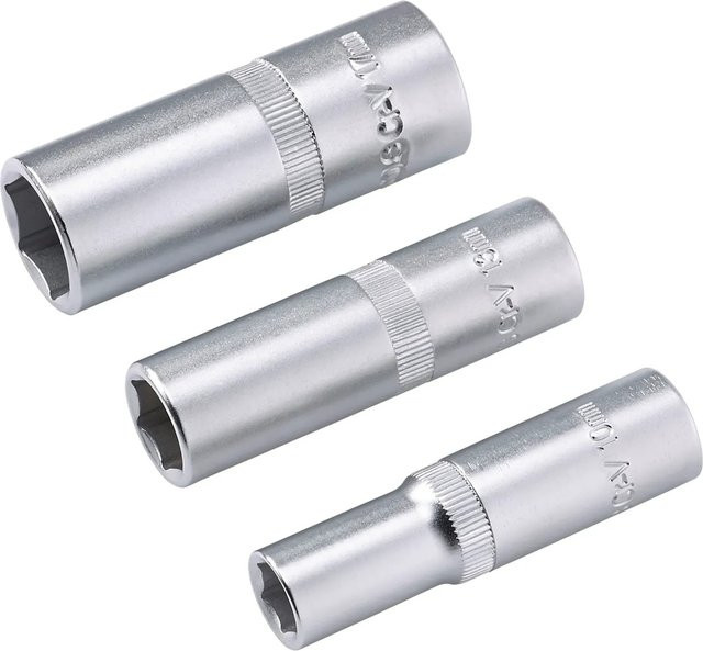 LUX-TOOLS Steckschlüssel Set 3-teilig aus Chrome Vanadium in Silber, 3/8 Zoll, 10 mm, 13 mm und 17 mm - Bild 1