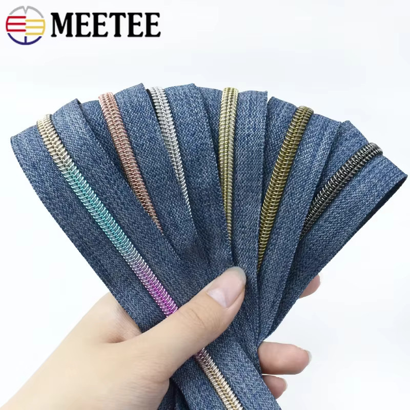 Meetee Nylon Reißverschluss Nr. 5 in Blau für Kleidung und Taschen zum Nähen und für DIY-Projekte - Bild 6