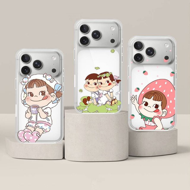 Fujiya Milky Peko-Chan Handyhülle für iPhone, transparente Schutzhülle - Bild 1