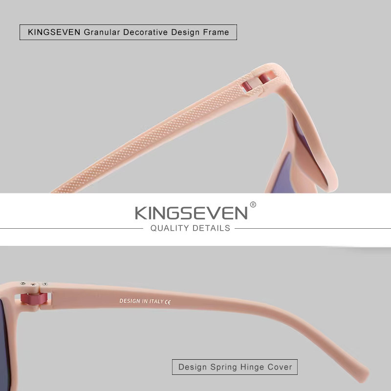 Kings Even Mode Sonnenbrille, Vollrand, rechteckig, Kunststoff, Multicolour, Pink, Unisex - Bild 2