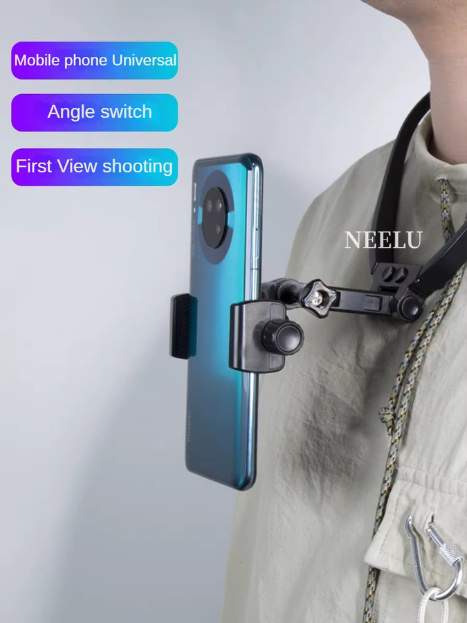 Anti-Shake Halshalterung für Action Kameras wie GoPro Hero 12 10 9, Insta360 X3 und DJI Osmo Action, Lanyard Strap in Schwarz - Bild 3