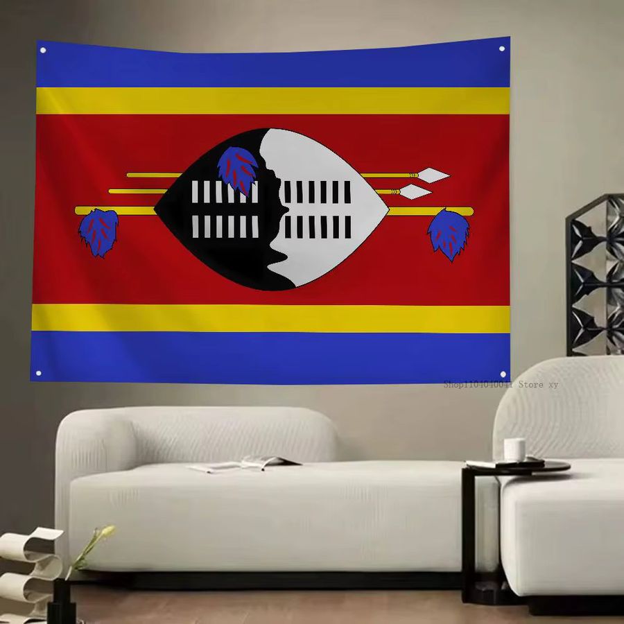 Swasiland-Flagge aus Polyester mit Ösen für die Outdoor-Dekoration - Bild 5