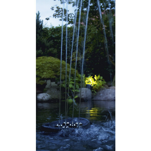 Oase Water Starlet Schwimmendes Wasserspiel mit LED-Beleuchtung aus Kunststoff in Grau, B/T/H: 33,0 x 27,0 x 13,5 cm - Bild 4
