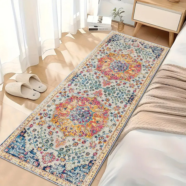VIKAMA Vintage Bohemian Druckteppich als schmutzabweisende Küchenmatte für den Innenbereich - Bild 1