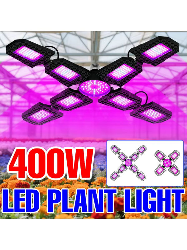 CanLing LED Pflanzenwachstumslampe Vollspektrum 400W E27 Schwarz - Bild 6