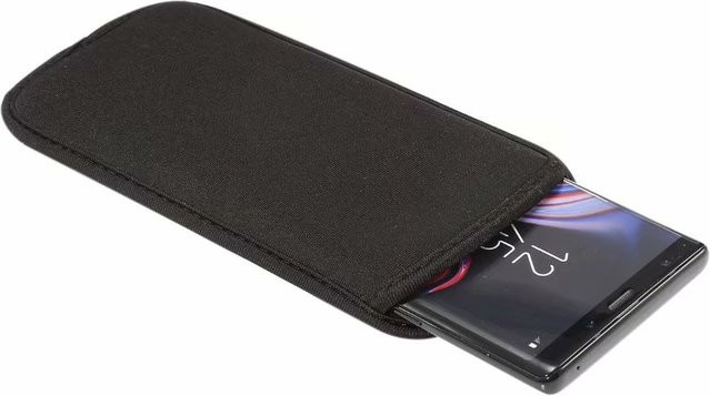 HKNR Stoßfeste Neopren Schutzhülle für iPhone 15, 13 Pro, Samsung Galaxy Redmi und Nokia Power in Schwarz - Bild 1