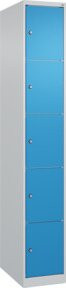 C+P Schließfachschrank Classic PLUS mit 1 Abteil in Grau und Lichtblau, H x B x T: 185 x 30 x 50 cm - Bild 1