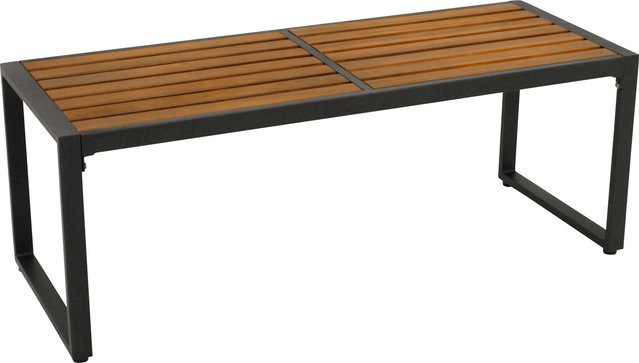 DEGAMO Hockerbank RAGUSA 2-Sitzer aus Akazie und Stahl in Anthrazit und Braun, FSC-zertifiziert, modernes Design für Garten und Balkon - Bild 1