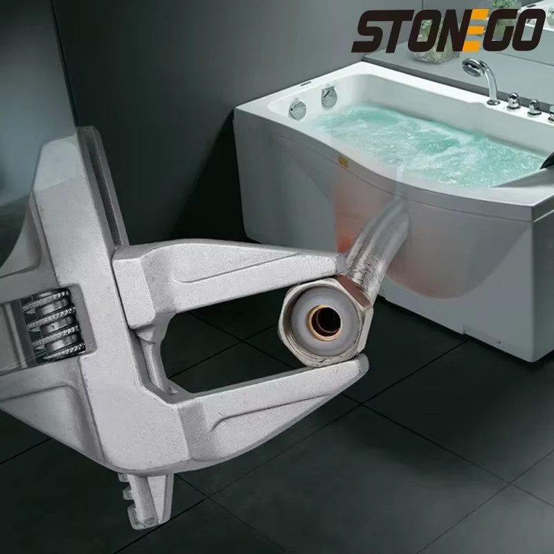 STONEGO Multifunktionaler verstellbarer Schraubenschlüssel aus Aluminiumlegierung mit großer Öffnung für Sanitärreparaturen - Bild 2