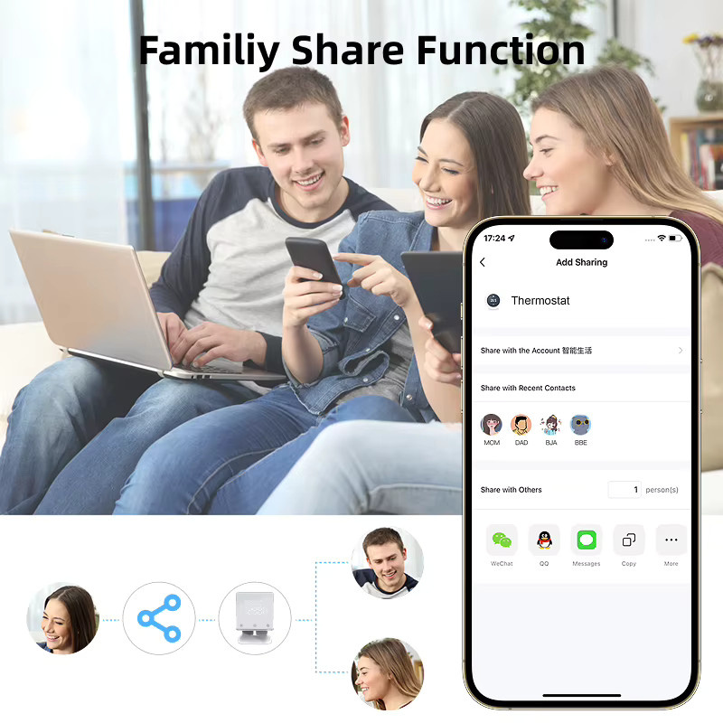 EZAIOT Smart WiFi Thermostat für Gasthermen und Heizungen, RF Temperaturregler mit Empfänger, Farbe: Weiß, kompatibel mit Alexa, Google Home und Alice - Bild 3