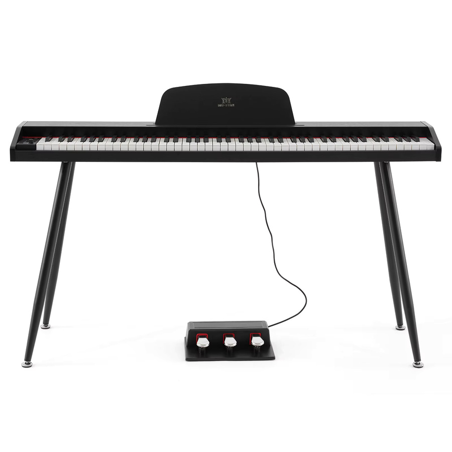 MUSTAR Digitalpiano Set mit 88 Tasten und Hammermechanik in Schwarz inklusive Klavierbank, Ständer und 3 Pedalen mit MIDI-USB-Anschluss - Bild 7