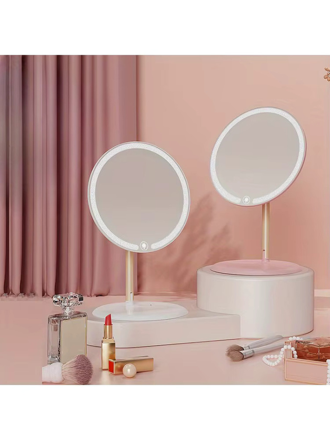 Runder Schminkspiegel mit LED-Beleuchtung in Weiß, dimmbar mit 3 Farbtemperaturen und flexibler Multi-Winkel-Einstellung für dein Make-up - Bild 5