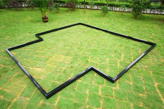 OUTFLEXX Fundament für Gewächshaus 22283, schwarz, Aluminium, pulverbeschichtet, H x B x T: 9 x 320 x 376 cm - Bild 1