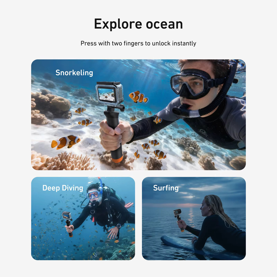 TELESIN Wasserdichtes Gehäuse für DJI OSMO Action 6 mit Tauchfilter, transparent, bis 60 m Unterwasseraufnahme - Bild 3