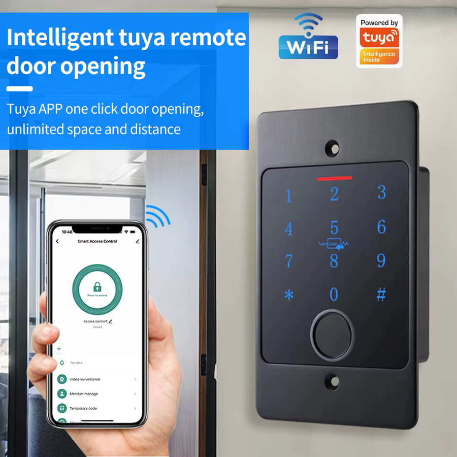 LUCKING DOOR Metall Fingerabdruck-Zutrittskontrolle mit Tuya App WIFI und Tastatur in Schwarz für die eingebettete Installation - Bild 4