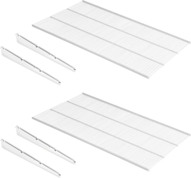 Emuca Wandregal-Set Jagmet, 4er-Set aus Stahl, Weiß lackiert, Länge: 28 cm - Bild 1