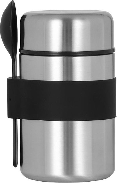 Yiran Furniture Thermoisolierter Lebensmittelbehälter aus 304 Edelstahl, BPA-frei, doppelschichtig, Silber, 400ml - Bild 1