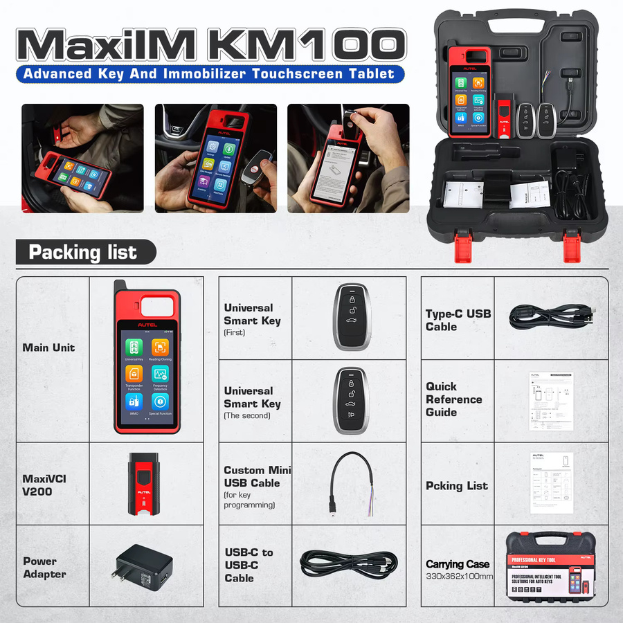 Autel MaxiIM KM100 Schlüsselanhänger-Programmiergerät mit 2 Stück Autel IKEY für schnelle Schlüsselgenerierung und OBD IMMO Schlüsselerkennung - Bild 6