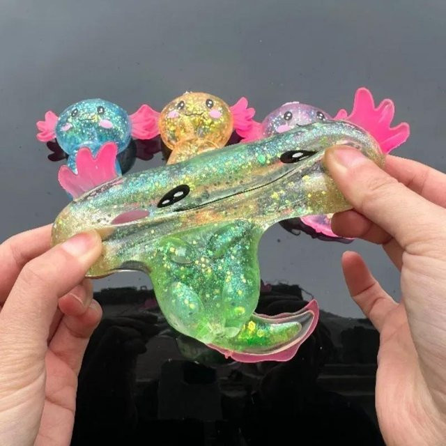 BC Pet Supplies Salamander Malzose Fidget Spielzeuge, Quetschbare Axolotl - Bild 1