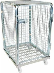 HMH rolltainer Stahlbehälter ADB 1020 ME in Silber, 5-seitig mit 1 Tür, Breite: 71 cm, Tiefe: 80 cm - Bild 1