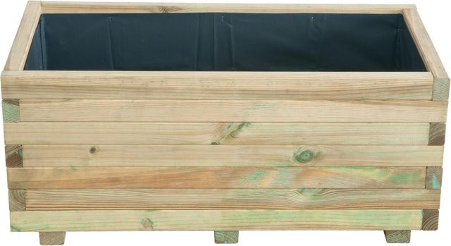 Grüner Pflanzkasten aus Holz inklusive Pflanzfolie B/T/H: 80 x 40 x 34 cm - Bild 1