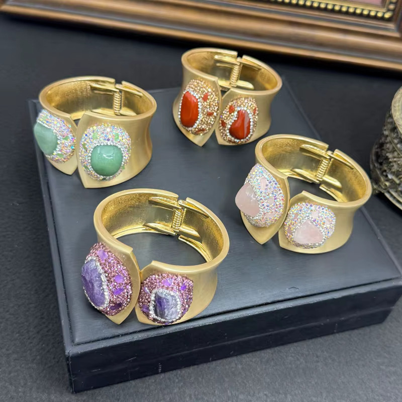 mutu Armreif, Rosenquarz, Amethyst, Zirkon, Damen - Bild 2