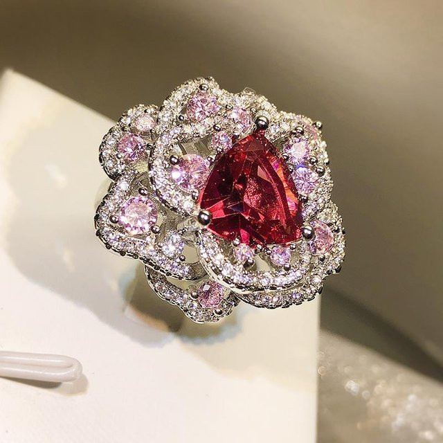 YIRAN Jewelry Ring, Diamant, Eisblumen-Schliff, Unisex - Bild 1