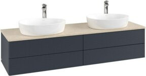 V&B Waschtischunterschrank Antao mit Frontstruktur in Mattblau, B/T: 160 x 50 cm - Bild 1