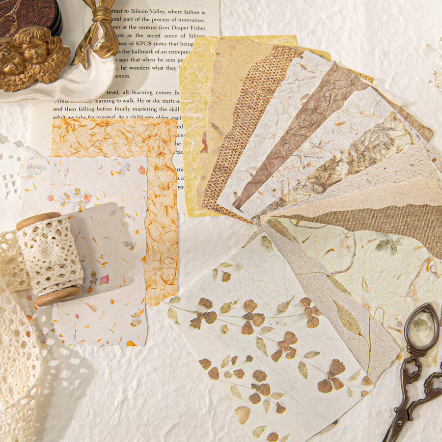 Bview Art Vintage Kaffeefleck Scrapbooking Papier 6er Set in Multicolour für DIY Collage und Tagebuchgestaltung - Bild 1