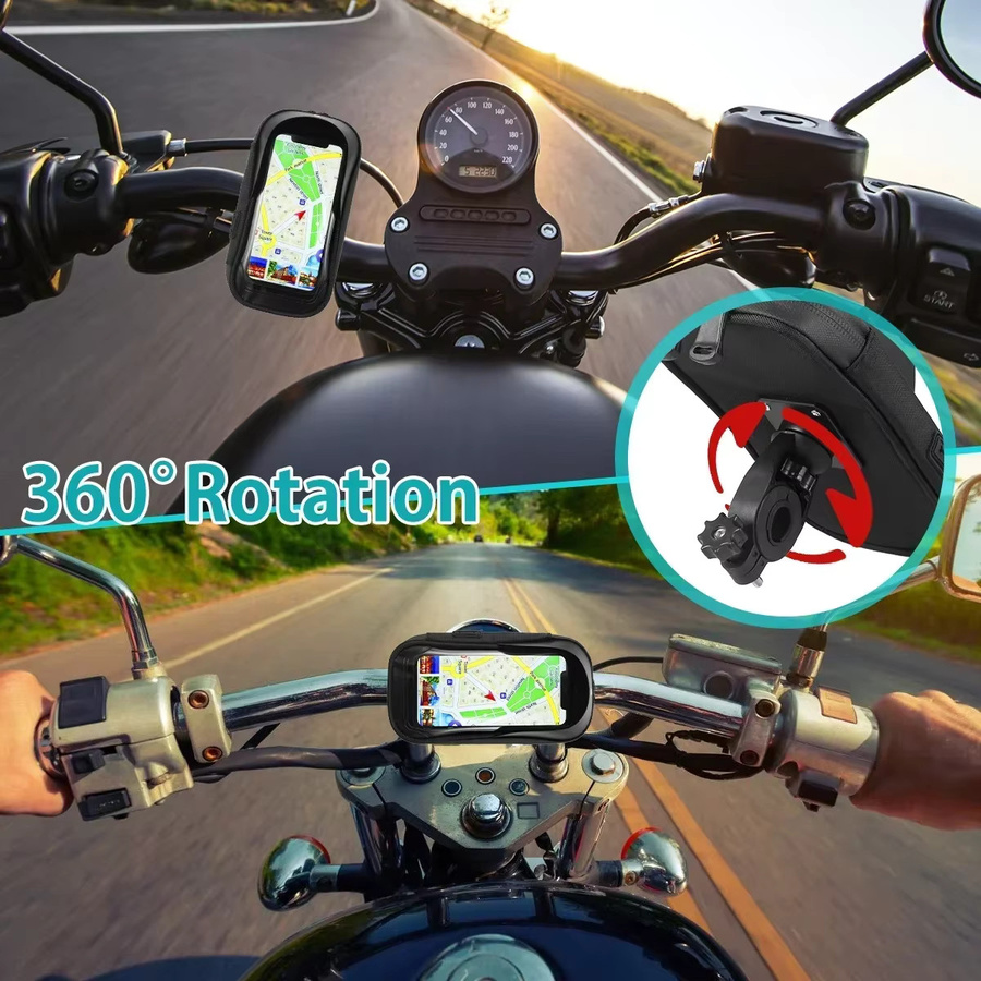 VIKEFON Wasserdichte GPS Navigation Handyhalterung für Fahrrad und Motorrad in Schwarz - Bild 3