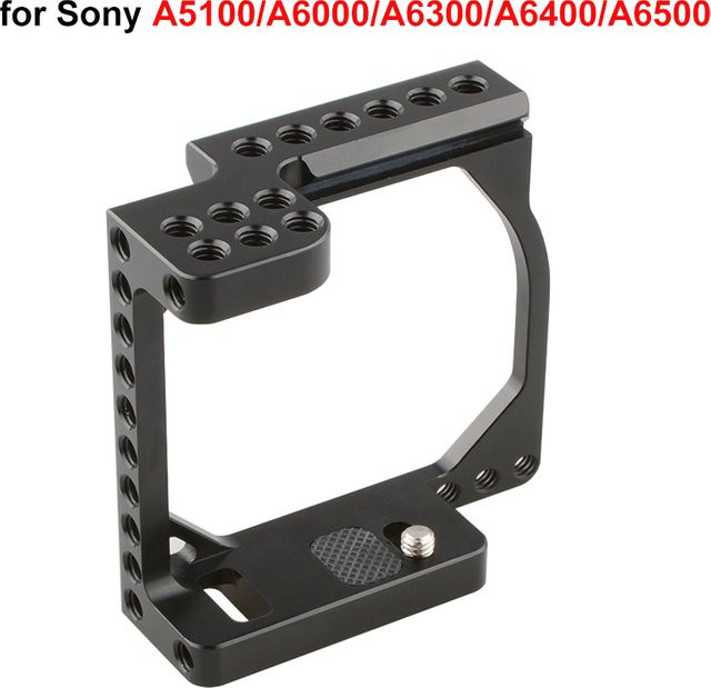 Camvate Kamera Käfig Rig für Sony Alpha a6000 a6300 a6400 a6500 a6600 mit NATO-Schiene und 1/4"-20 Montagepunkten in Schwarz - Bild 1