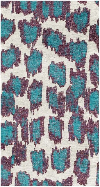 Lola&Moi Teppich Blue Duck in Blau Multicolour mit Ikat-Muster, Breite: 80 cm, Länge: 150 cm - Bild 1