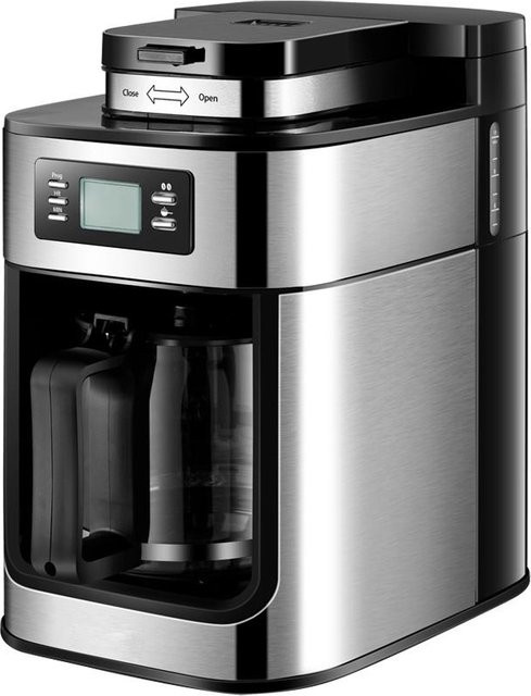 Tooarts Programmierbare Filterkaffeemaschine mit Timer und Warmhaltefunktion, 1050 Watt, 1,2 l, Schwarz/Silber - Bild 1