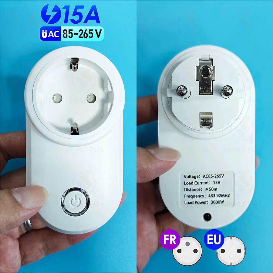 SLMPLEFUN Drahtlose Fernbedienungssteckdose Smart Plug in Weiß mit 50 m Reichweite für Haushaltsgeräte und Licht - Bild 5